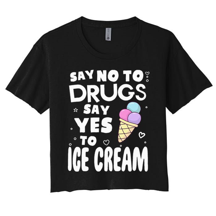Red Ribbon Squad Week Say No To Say Yes To ICE CREAM Crop Top