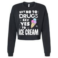 Red Ribbon Squad Week Say No To Say Yes To ICE CREAM Cropped Pullover Crew