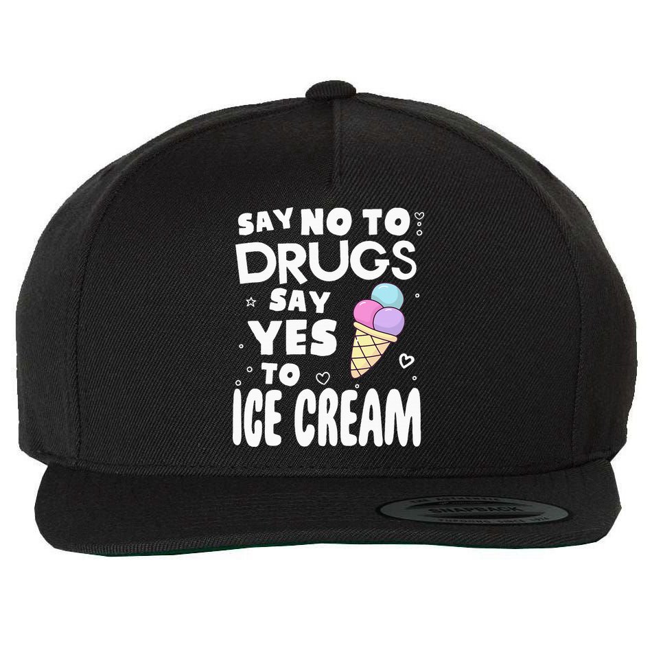 Red Ribbon Squad Week Say No To Say Yes To ICE CREAM Wool Snapback Cap