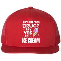 Red Ribbon Squad Week Say No To Say Yes To ICE CREAM Flat Bill Trucker Hat