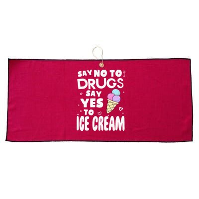 Red Ribbon Squad Week Say No To Say Yes To ICE CREAM Large Microfiber Waffle Golf Towel