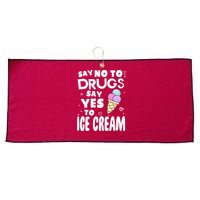 Red Ribbon Squad Week Say No To Say Yes To ICE CREAM Large Microfiber Waffle Golf Towel