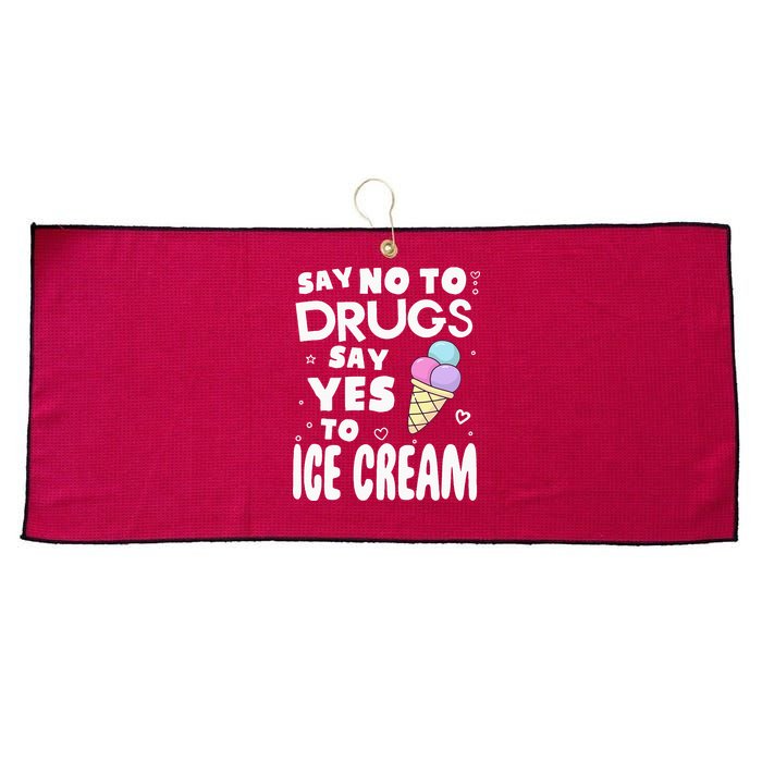 Red Ribbon Squad Week Say No To Say Yes To ICE CREAM Large Microfiber Waffle Golf Towel