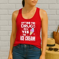 Red Ribbon Squad Week Say No To Say Yes To ICE CREAM Womens Tank Top