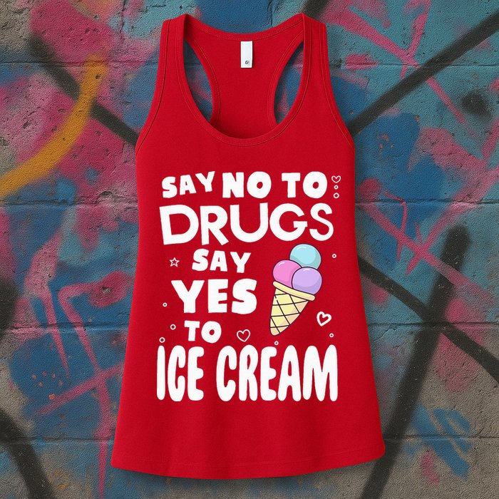 Red Ribbon Squad Week Say No To Say Yes To ICE CREAM Womens Tank Top