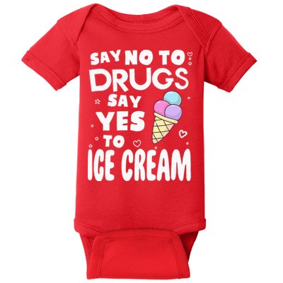 Red Ribbon Squad Week Say No To Say Yes To ICE CREAM Baby Bodysuit
