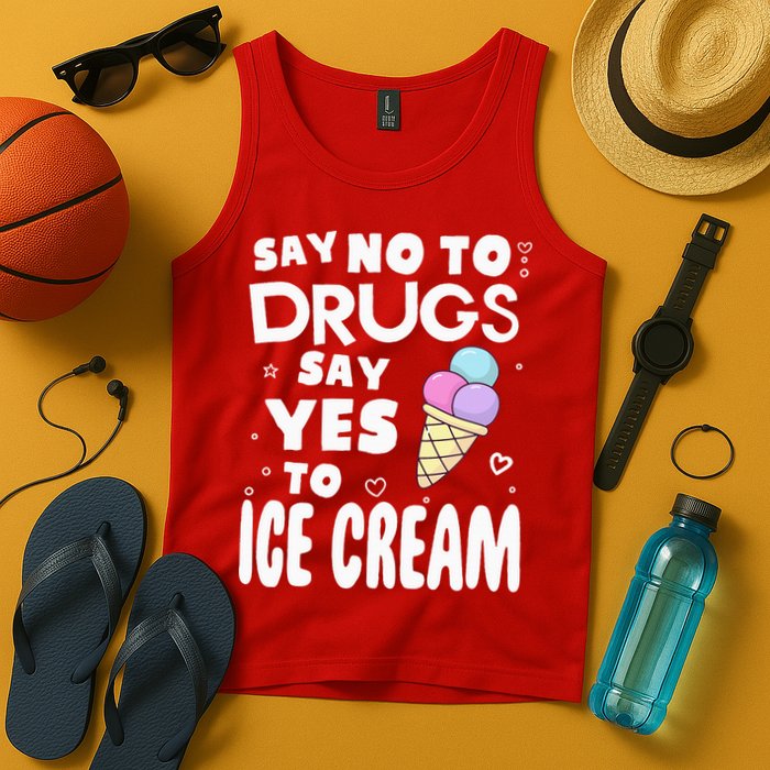 Red Ribbon Squad Week Say No To Say Yes To ICE CREAM Tank Top