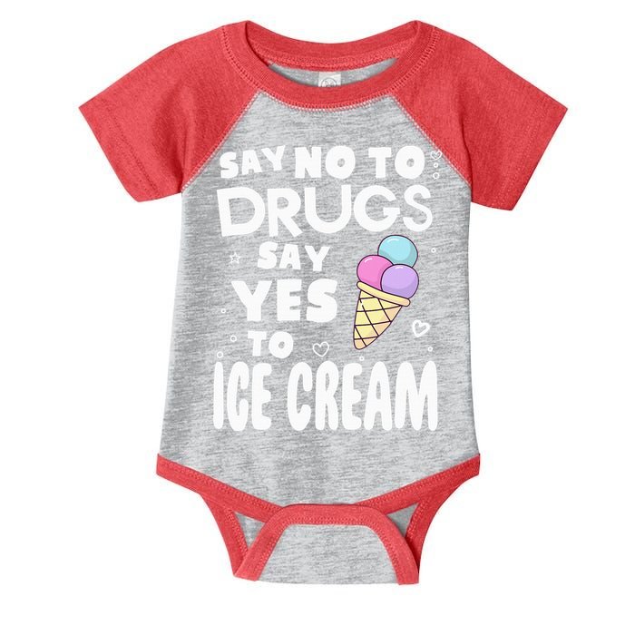 Red Ribbon Squad Week Say No To Say Yes To ICE CREAM Infant Baby Jersey Bodysuit
