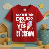 Red Ribbon Squad Week Say No To Say Yes To ICE CREAM Toddler T-Shirt