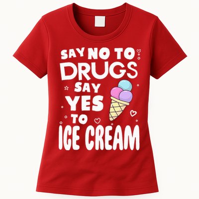 Red Ribbon Squad Week Say No To Say Yes To ICE CREAM Womens T-Shirt