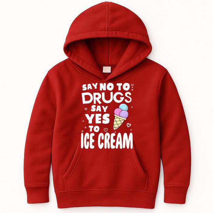 Red Ribbon Squad Week Say No To Say Yes To ICE CREAM Kids Hoodie