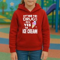 Red Ribbon Squad Week Say No To Say Yes To ICE CREAM Kids Hoodie