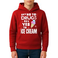 Red Ribbon Squad Week Say No To Say Yes To ICE CREAM Kids Hoodie