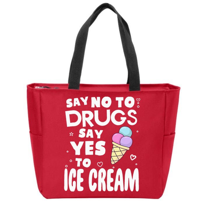 Red Ribbon Squad Week Say No To Say Yes To ICE CREAM Zip Tote Bag