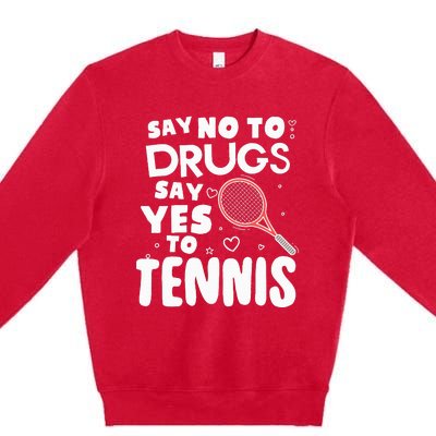 Red Ribbon Squad Week Say No To Say Yes To Tennis Premium Crewneck Sweatshirt