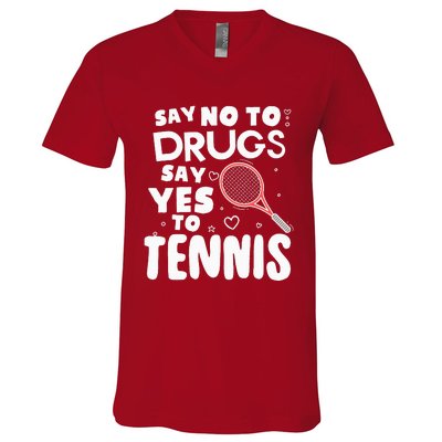 Red Ribbon Squad Week Say No To Say Yes To Tennis V-Neck T-Shirt