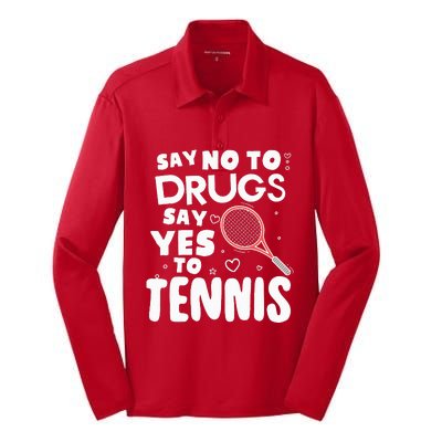 Red Ribbon Squad Week Say No To Say Yes To Tennis Silk Touch Performance Long Sleeve Polo