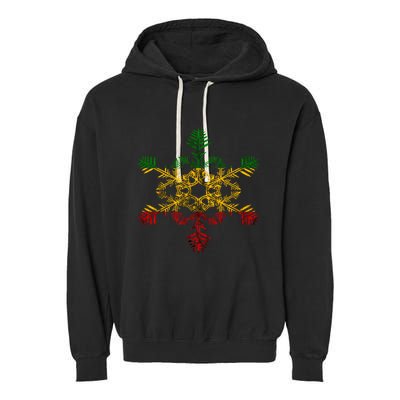 Rasta Reggae Snowflake Xmas Rasta Christmas Rastafari Roots Meaningful Gift Garment-Dyed Fleece Hoodie