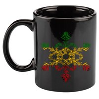 Rasta Reggae Snowflake Xmas Rasta Christmas Rastafari Roots Meaningful Gift 11oz C Handle Ceramic Mug