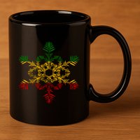 Rasta Reggae Snowflake Xmas Rasta Christmas Rastafari Roots Meaningful Gift 11oz C Handle Ceramic Mug