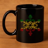 Rasta Reggae Snowflake Xmas Rasta Christmas Rastafari Roots Meaningful Gift 11oz C Handle Ceramic Mug