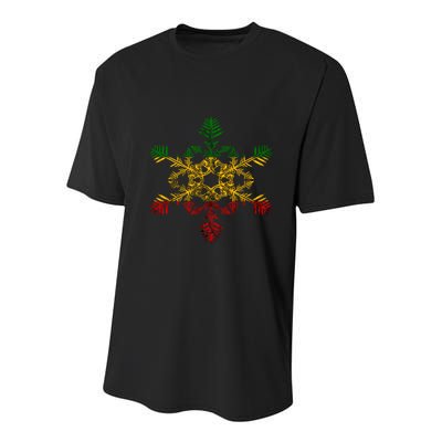 Rasta Reggae Snowflake Xmas Rasta Christmas Rastafari Roots Meaningful Gift Youth Performance Sprint T-Shirt