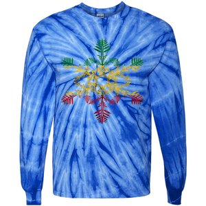 Rasta Reggae Snowflake Xmas Rasta Christmas Rastafari Roots Meaningful Gift Tie-Dye Long Sleeve Shirt