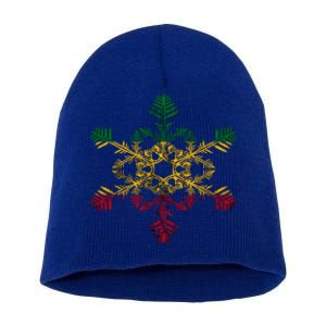 Rasta Reggae Snowflake Xmas Rasta Christmas Rastafari Roots Meaningful Gift Short Acrylic Beanie