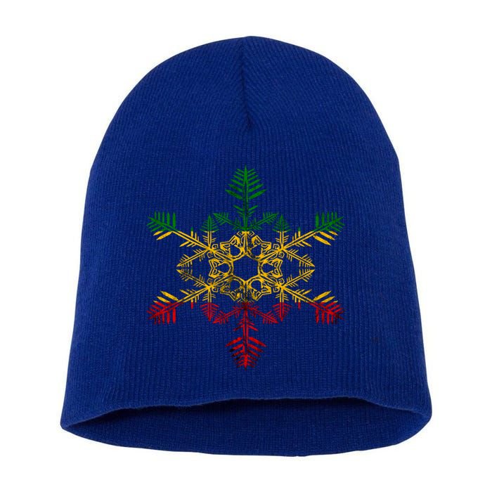 Rasta Reggae Snowflake Xmas Rasta Christmas Rastafari Roots Meaningful Gift Short Acrylic Beanie