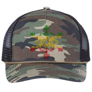 Rasta Reggae Snowflake Xmas Rasta Christmas Rastafari Roots Meaningful Gift Retro Rope Trucker Hat Cap