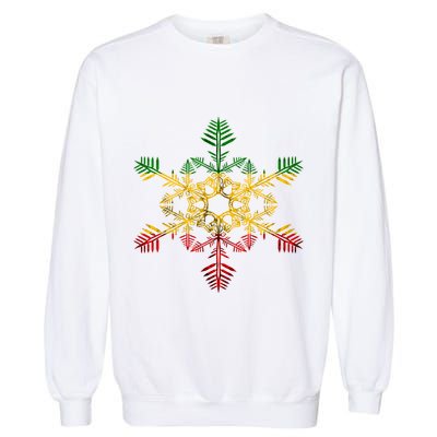Rasta Reggae Snowflake Xmas Rasta Christmas Rastafari Roots Meaningful Gift Garment-Dyed Sweatshirt
