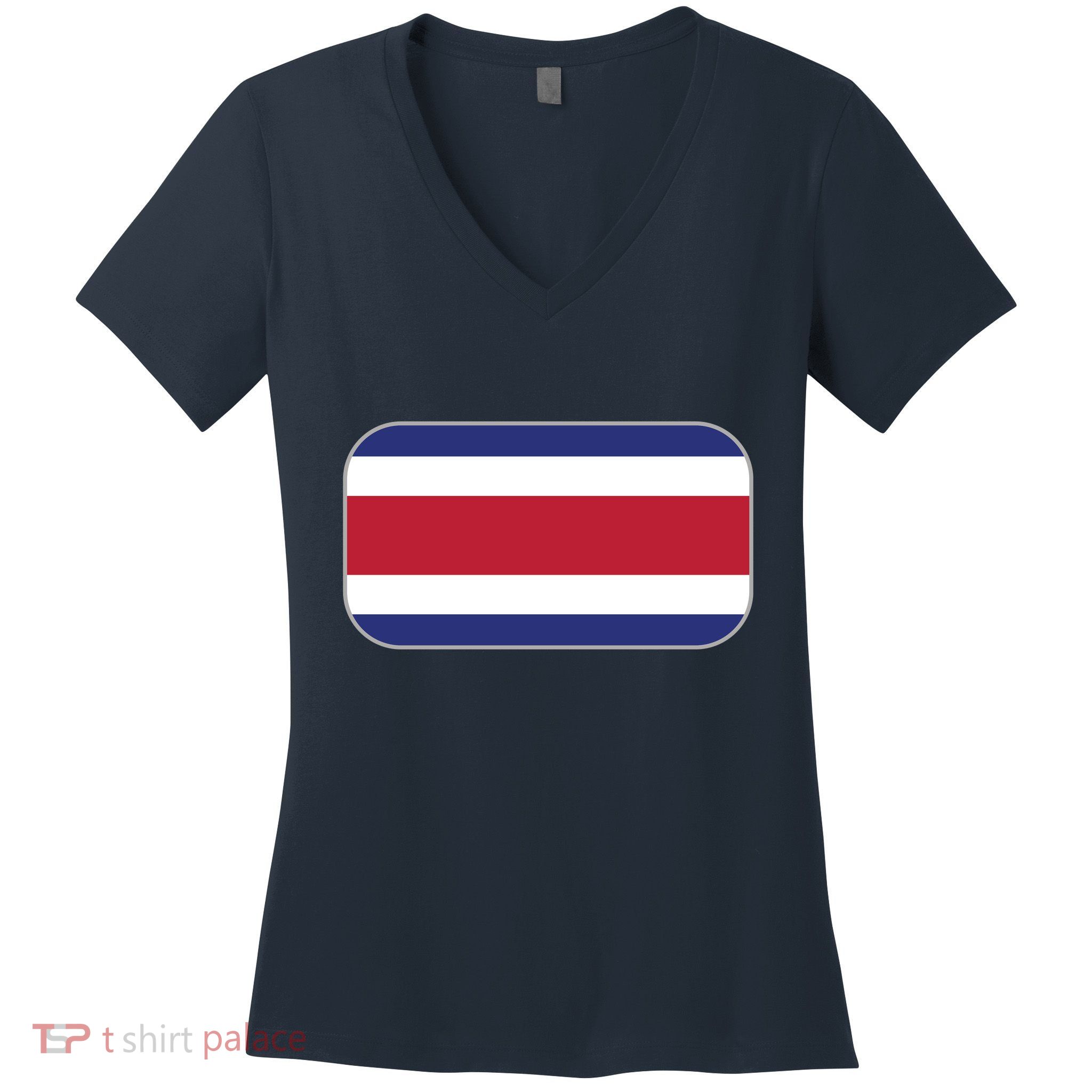 Rosta Rica Soccer Team 2022 World Cup Costa Rican Flag Women's V-Neck T-Shirt