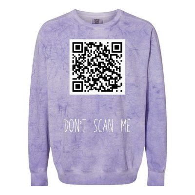 Rick Roll Small Qr Scan Code Funny Joke Colorblast Crewneck Sweatshirt