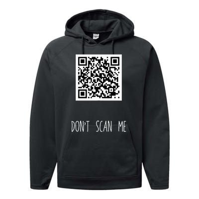 Rick Roll Small Qr Scan Code Funny Joke Performance Fleece Hoodie