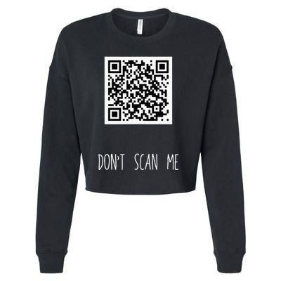 Rick Roll Small Qr Scan Code Funny Joke Cropped Pullover Crew