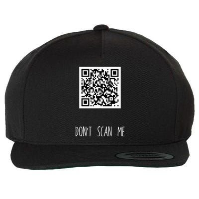 Rick Roll Small Qr Scan Code Funny Joke Wool Snapback Cap