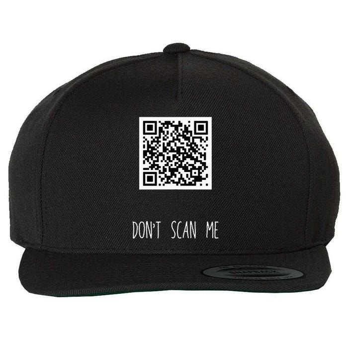Rick Roll Small Qr Scan Code Funny Joke Wool Snapback Cap