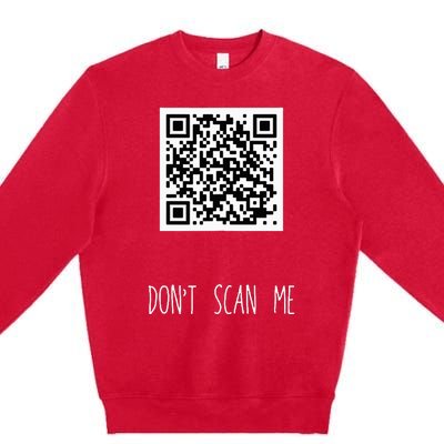 Rick Roll Small Qr Scan Code Funny Joke Premium Crewneck Sweatshirt