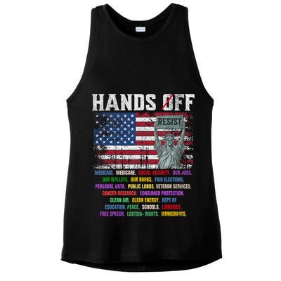 Resist Resistance Statue Of Liberty Hands Off Protest  Ladies PosiCharge Tri-Blend Wicking Tank