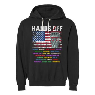 Resist Resistance Statue Of Liberty Hands Off Protest  Garment-Dyed Fleece Hoodie