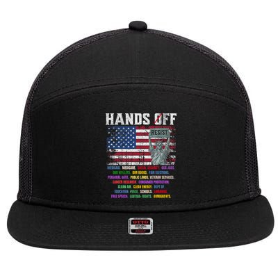 Resist Resistance Statue Of Liberty Hands Off Protest  7 Panel Mesh Trucker Snapback Hat