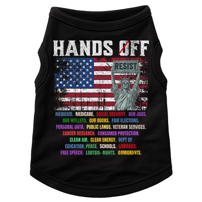 Resist Resistance Statue Of Liberty Hands Off Protest  Doggie Tank