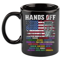 Resist Resistance Statue Of Liberty Hands Off Protest  11oz C Handle Ceramic Mug