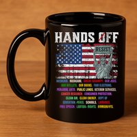Resist Resistance Statue Of Liberty Hands Off Protest  11oz C Handle Ceramic Mug