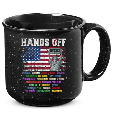 Resist Resistance Statue Of Liberty Hands Off Protest  15oz Campfire Ceramic Mug