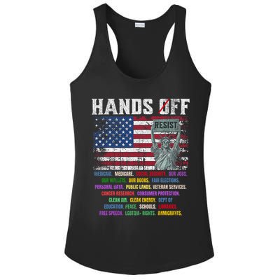 Resist Resistance Statue Of Liberty Hands Off Protest  Ladies PosiCharge Competitor Racerback Tank