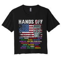 Resist Resistance Statue Of Liberty Hands Off Protest  Women's Crop Top Tee
