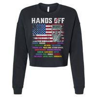 Resist Resistance Statue Of Liberty Hands Off Protest  Cropped Pullover Crew
