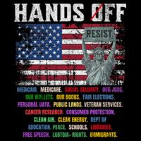 Resist Resistance Statue Of Liberty Hands Off Protest  Cropped Pullover Crew