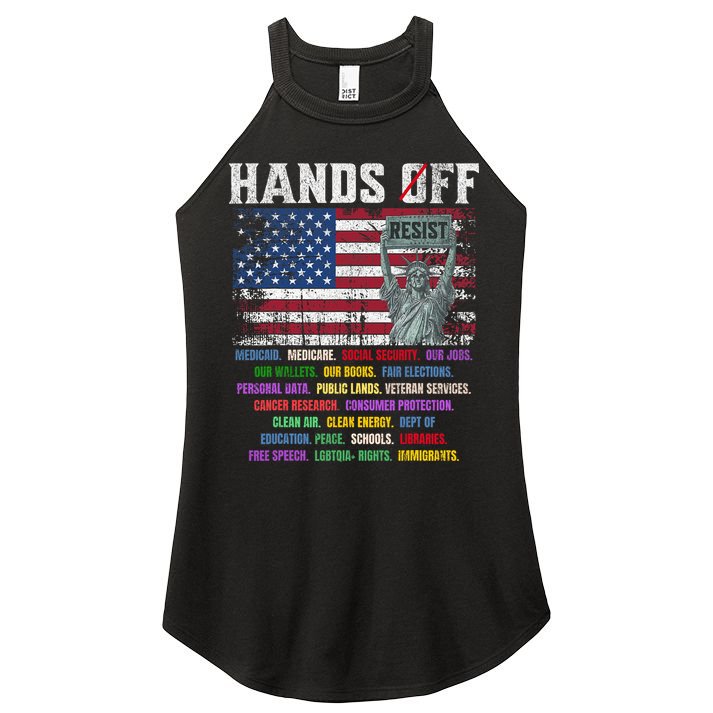 Resist Resistance Statue Of Liberty Hands Off Protest  Women's Perfect Tri Rocker Tank